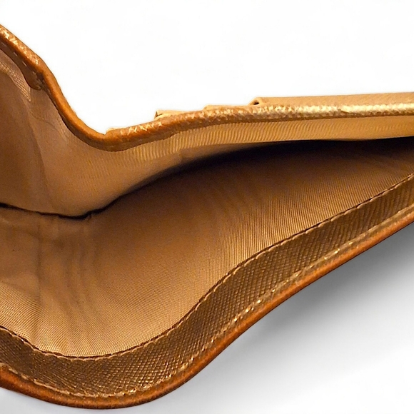 Prada Saffiano Leather Compact Wallet in Metallic Oro Gold with COA - Picture 12 of 12